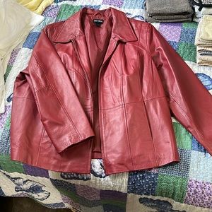 Beautiful red leather jacket